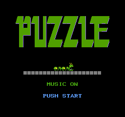 Puzzle title screen for NES
